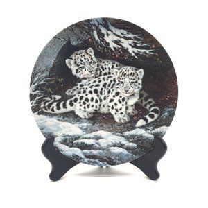 Snow Leopard Paw Prints Baby Cats Of The Wild Collector Plate Morning Mischief